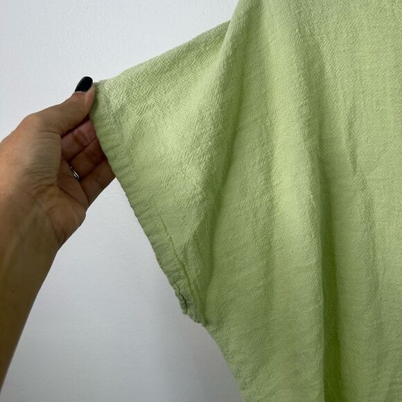 Oh My Gauze NWT Olga Top Size 2 Green Textured Cotton Boxy Oversized Boho Lagom - Picture 3 of 12